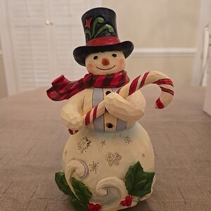 Jim Shore Snowman with Candy Cane. Original Box